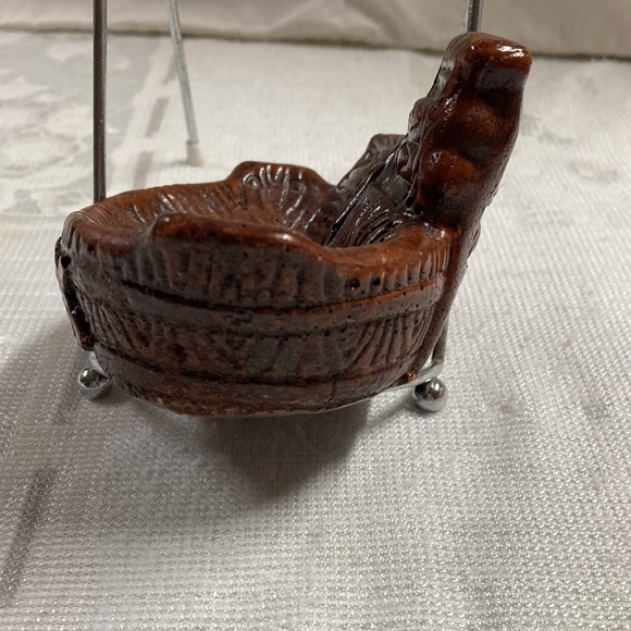 Vintage Ozarks Souvenir Soap Trinket Dish Dark Brown Faux Wood Resin - Picture 6 of 8